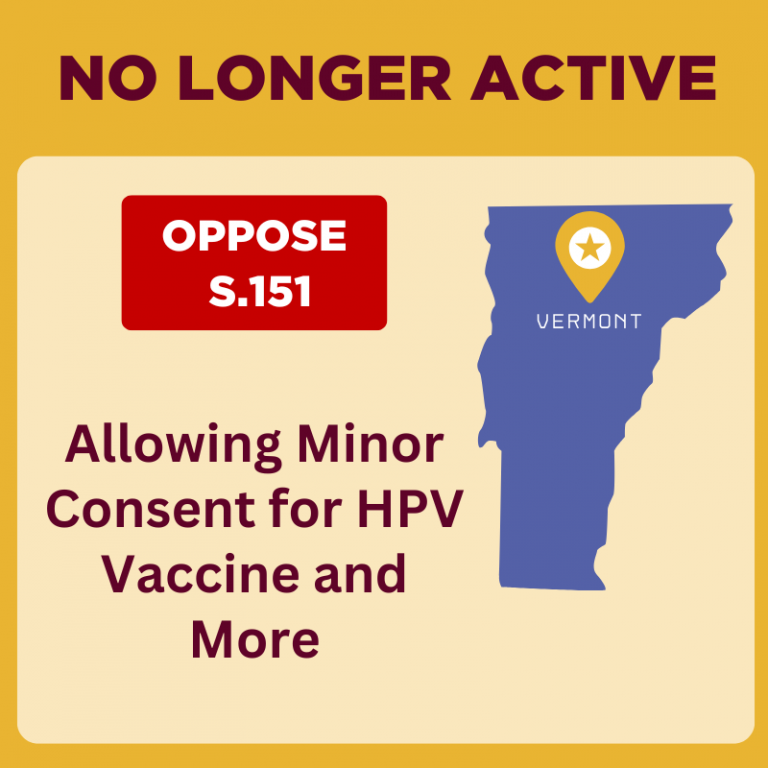 VERMONT S.151 – NO LONGER ACTIVE